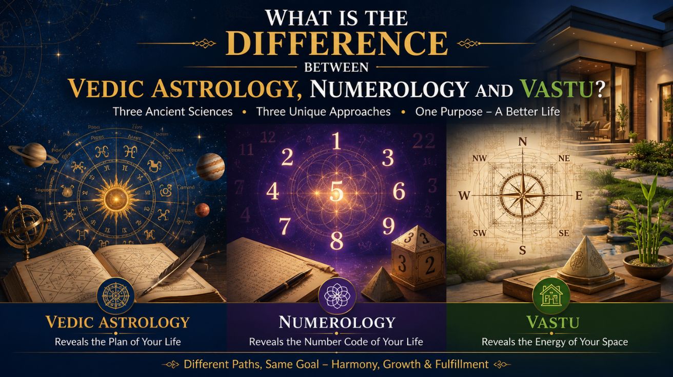 What Is the Difference Between Vedic Astrology, Numerology, and Vastu?